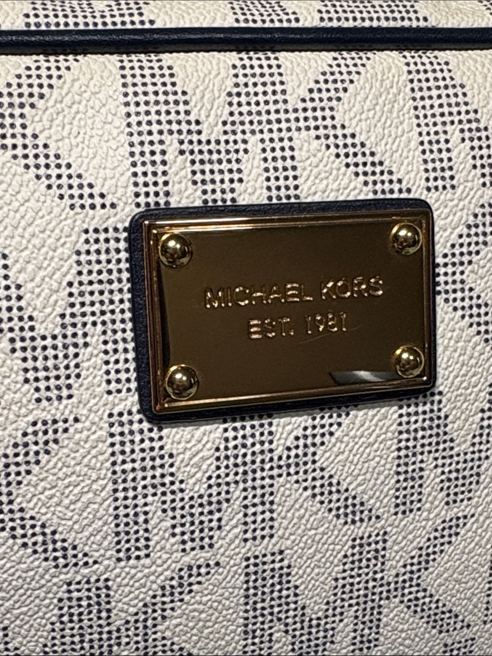 Michael Kors Jet Set Large East/West Crossbody (Navy/White) - Picture 2 of 12